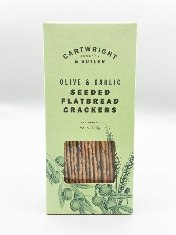 Cartwright & Butler - Seeded Flatbread Crackers, Olive & Garlic - Saluhall.se