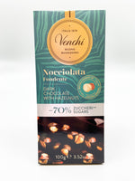 Venchi - Mörk choklad m. hela hasselnötter fr Piemonte, minus 70% Socker - Saluhall.se