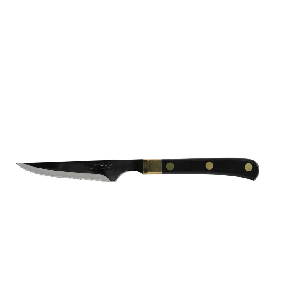 Grillkniv svart med mässingsdetaljer 115mm Arcos - Saluhall.se