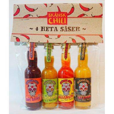 Skånsk chili 4 pack Hot sauce - Saluhall.se